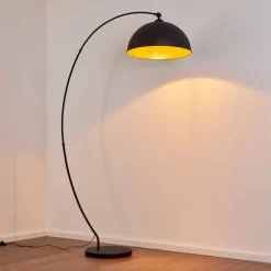 Lampes Dorées-hofstein Lampadaire Miranda Noir, 1 lumière