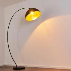 Lampes Dorées-hofstein Lampadaire Miranda Noir, 1 lumière