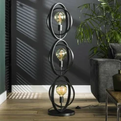 Lampes Vintages & Rétros-hofstein Lampadaire Mirandola  Gris, 3 lumières