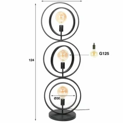Lampes Vintages & Rétros-hofstein Lampadaire Mirandola  Gris, 3 lumières