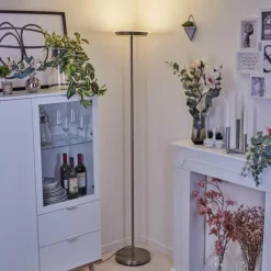 hofstein Lampadaire Mjoelby LED Nickel mat, 1 lumière