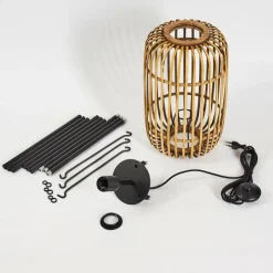 Style Boho-Chic-hofstein Lampadaire Mongolei Noir, 1 lumière