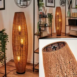 Luminaires Scandinaves-hofstein Lampadaire Mulstrand Écru, Noir, 3 lumières