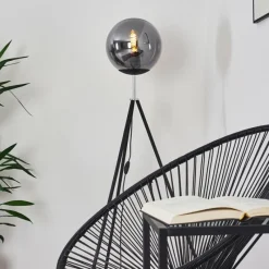 Suspension Verre Fumé-hofstein Lampadaire Murter Noir, 1 lumière