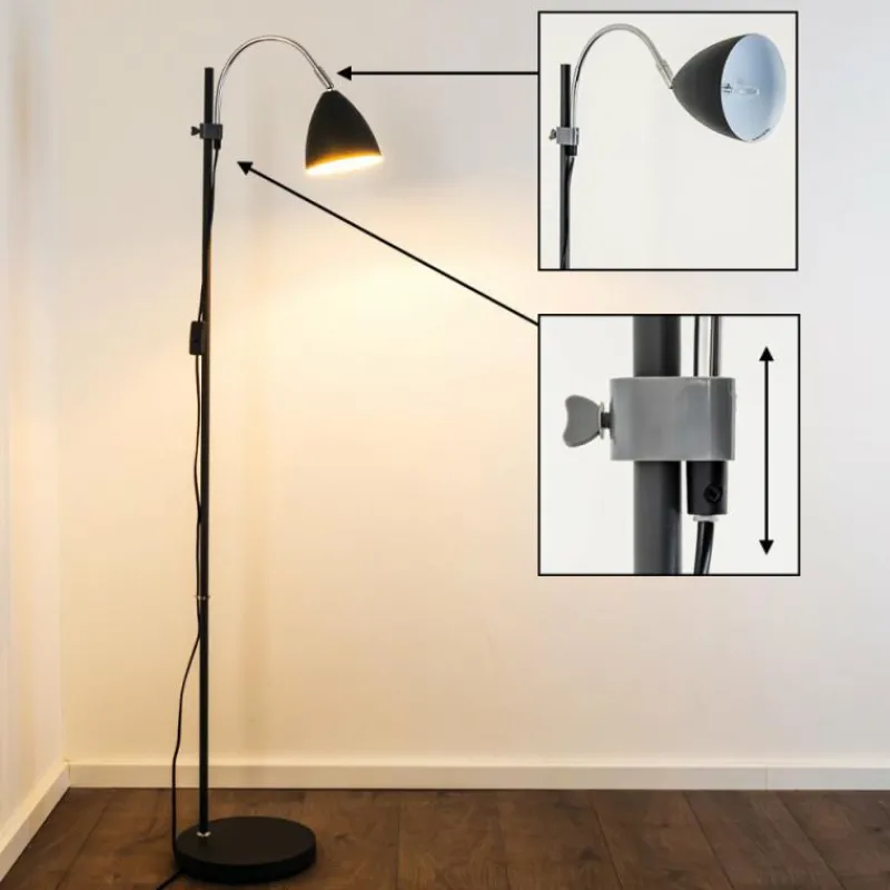 hofstein Lampadaire MURURETA Noir, 1 lumière