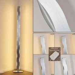 hofstein Lampadaire Nagold LED Chrome, Nickel mat, 1 lumière