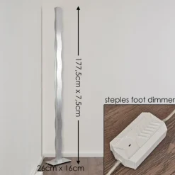 hofstein Lampadaire Nagold LED Chrome, Nickel mat, 1 lumière