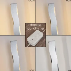 hofstein Lampadaire Nagold LED Chrome, Nickel mat, 1 lumière