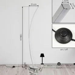 hofstein Lampadaire Nagu LED Nickel mat, 1 lumière