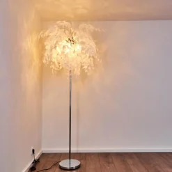 hofstein Lampadaire Nauela Acier brossé, 3 lumières