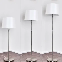 Lampes En Tissu-hofstein Lampadaire Neuville Nickel mat, 3 lumières