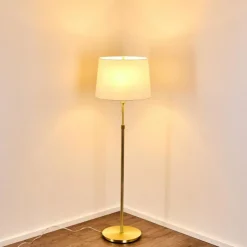 Lampes En Tissu-hofstein Lampadaire Neuville Or, 3 lumières