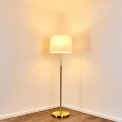 Lampes En Tissu-hofstein Lampadaire Neuville Or, 3 lumières