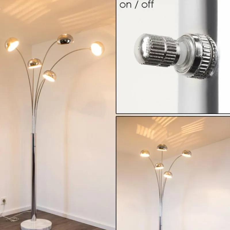 hofstein Lampadaire Nikkala Chrome, 5 lumières