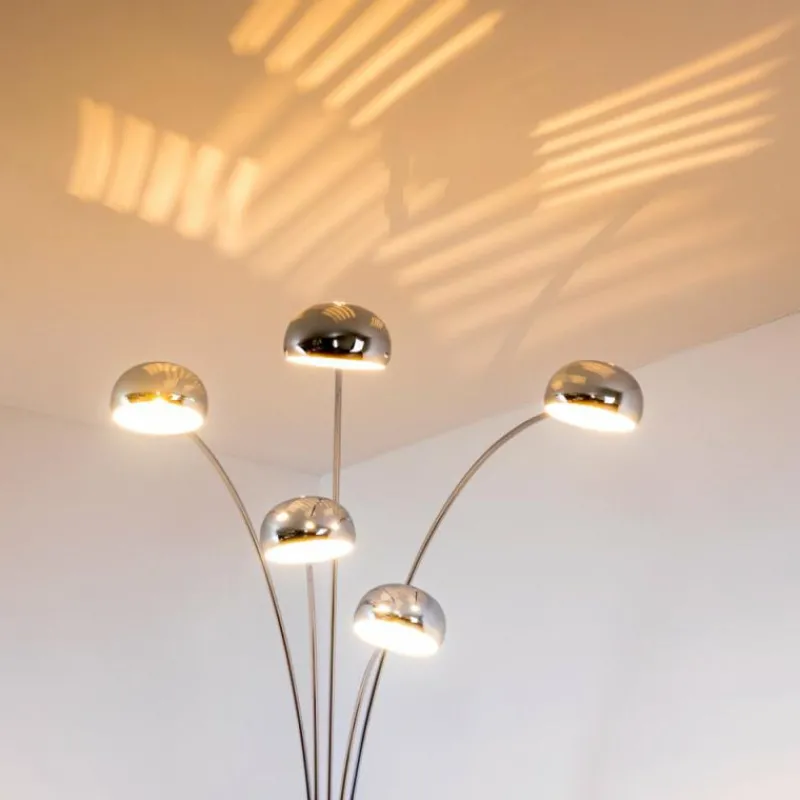 hofstein Lampadaire Nikkala Chrome, 5 lumières
