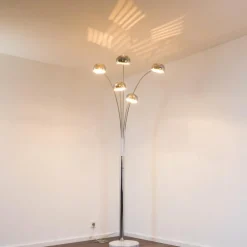 hofstein Lampadaire Nikkala Chrome, 5 lumières