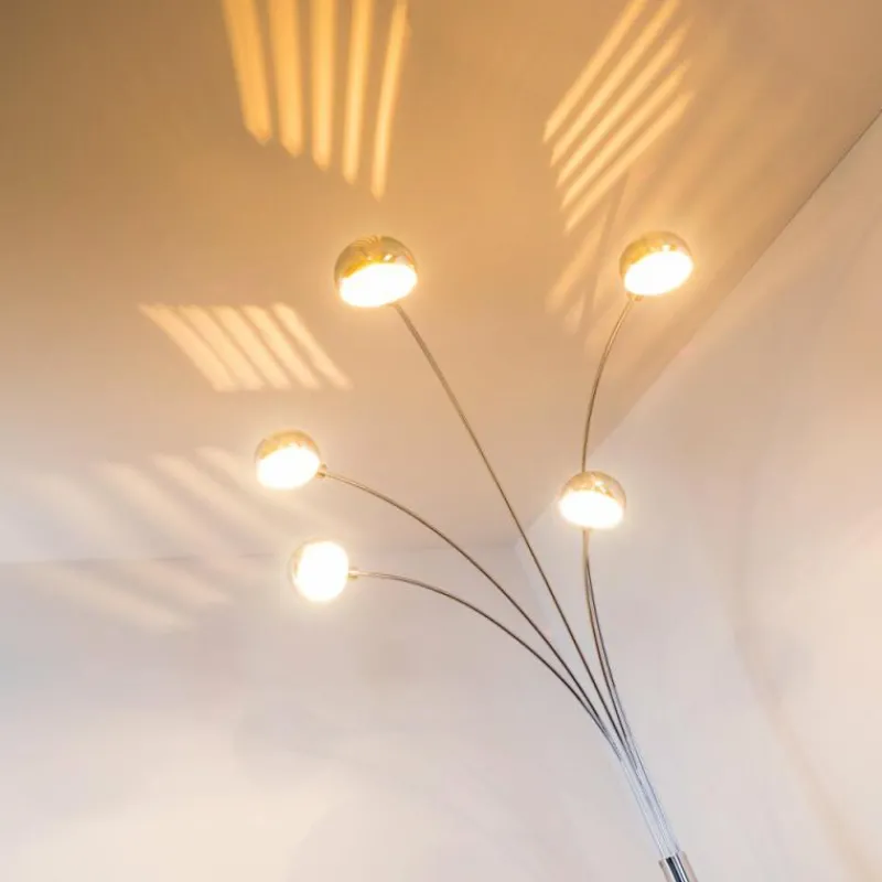 hofstein Lampadaire Nikkala Chrome, 5 lumières