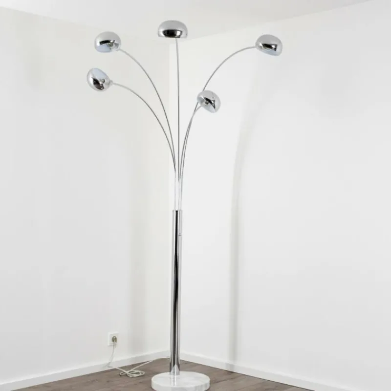 hofstein Lampadaire Nikkala Chrome, 5 lumières