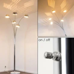 hofstein Lampadaire Nikkala Chrome, 5 lumières