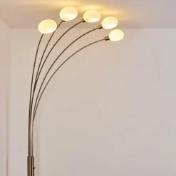 hofstein Lampadaire Nikkala Nickel mat, 5 lumières