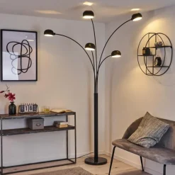hofstein Lampadaire Nikkala Noir, 5 lumières