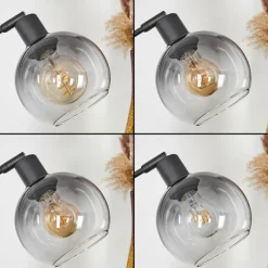 Suspension Verre Fumé-hofstein Lampadaire Nikkala Noir, 5 lumières