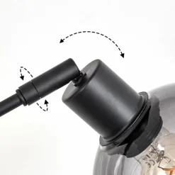 Suspension Verre Fumé-hofstein Lampadaire Nikkala Noir, 5 lumières