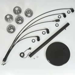 Suspension Verre Fumé-hofstein Lampadaire Nikkala Noir, 5 lumières