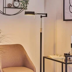 hofstein Lampadaire Norrlida LED Chrome, Noir, 1 lumière* Éclairage Led