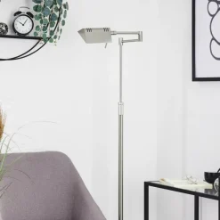 hofstein Lampadaire Norrlida LED Nickel mat, 1 lumière