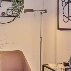 hofstein Lampadaire Norrlida LED Nickel mat, 1 lumière