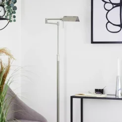 hofstein Lampadaire Norrlida LED Nickel mat, 1 lumière