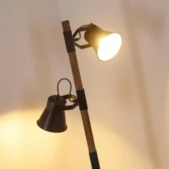 Lampes Industrielles-hofstein Lampadaire Oksbol Brun foncé, Gris, Acier brossé, 2 lumières