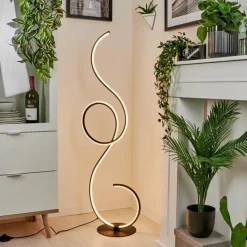 hofstein Lampadaire Olok LED Noir, 1 lumière