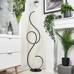 hofstein Lampadaire Olok LED Noir, 1 lumière