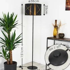 Lampes En Tissu-hofstein Lampadaire Opatija Noir, 1 lumière