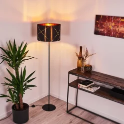 Lampes En Tissu-hofstein Lampadaire Opatija Noir, 1 lumière