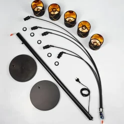 Lampes En Tissu-hofstein Lampadaire Opatija Noir, 5 lumières