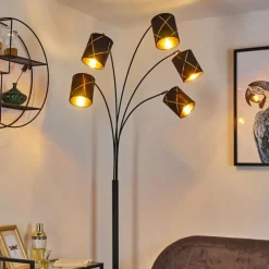 Lampes En Tissu-hofstein Lampadaire Opatija Noir, 5 lumières