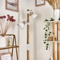 Lampes Vintages & Rétros-hofstein Lampadaire Orny Écru, Blanc, 2 lumières