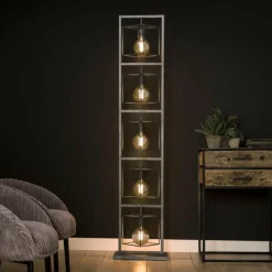 Lampes Vintages & Rétros-hofstein Lampadaire Osmate Argenté, 5 lumières