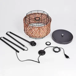 Style Boho-Chic-hofstein Lampadaire Otta Noir, 1 lumière