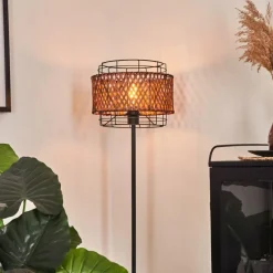 Style Boho-Chic-hofstein Lampadaire Otta Noir, 1 lumière