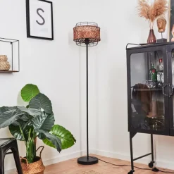 Style Boho-Chic-hofstein Lampadaire Otta Noir, 1 lumière