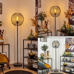 Lampes À Boules-hofstein Lampadaire Pampanillo Noir, 1 lumière