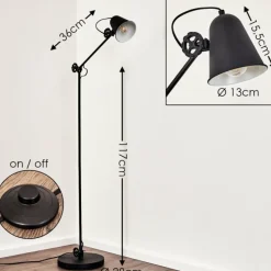 hofstein Lampadaire Pany Noir, 1 lumière* Lampadaires Et Lampes Sur Pied