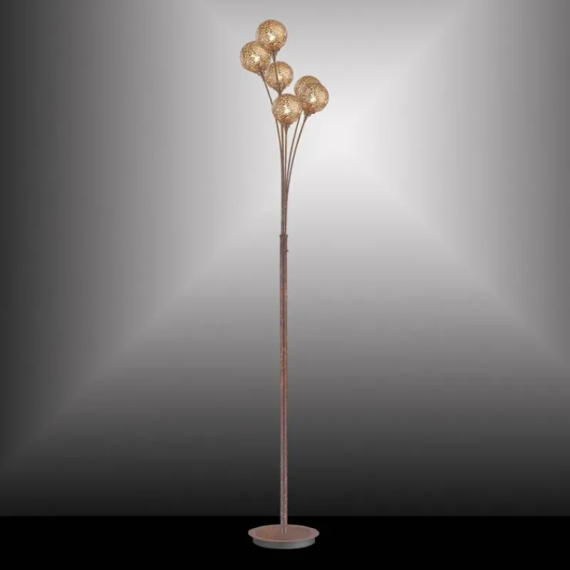 Luminaires Rustiques-Luminaires Paul Neuhaus Lampadaire Paul Neuhaus GRETA Rouille, 6 lumières