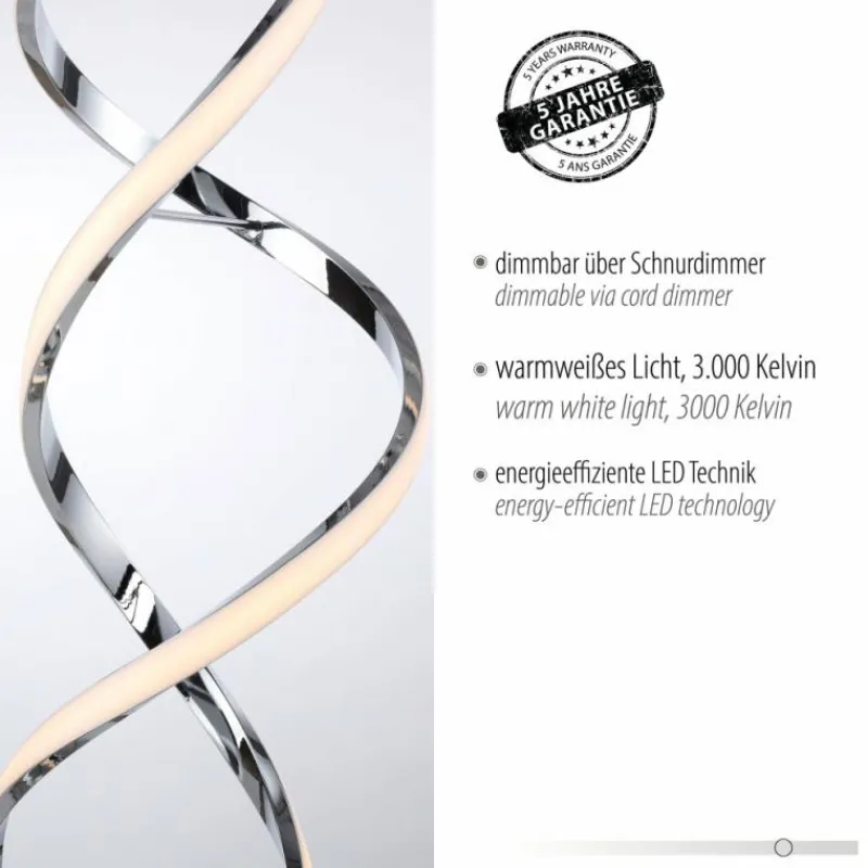 Luminaires Paul Neuhaus Lampadaire Paul Neuhaus KIRIBI LED Chrome, 1 lumière* Lampadaires Et Lampes Sur Pied