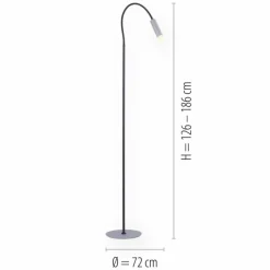 Luminaires Paul Neuhaus Lampadaire Paul Neuhaus PURE-GEMIN LED Aluminium, Noir, 1 lumière* Lampadaires Et Lampes Sur Pied