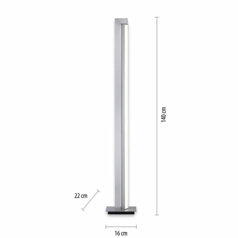 Luminaires Paul Neuhaus Lampadaire Paul Neuhaus PURE-LINES LED Aluminium, 1 lumière, Télécommandes* Lampadaires Et Lampes Sur Pied